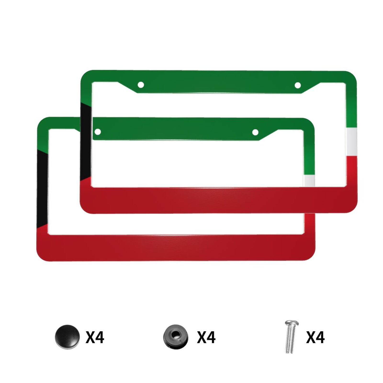 Car Accessories Kuwait - Kuwait Flag Pattern Universal Aluminum Alloy